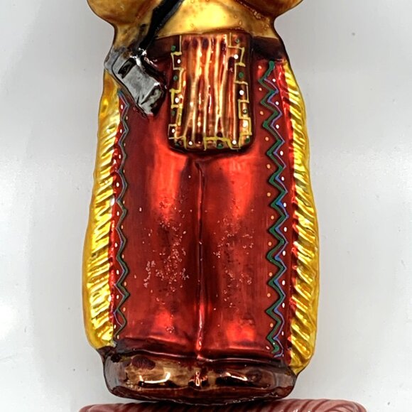 Christopher Radko "Me Big Chief" Glass Ornament 97 316 0 Indian 8" Tall Vintage - Picture 3 of 14